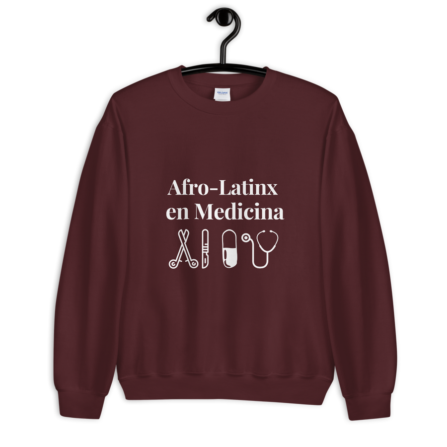 Afro-Latinx en Medicina Sweatshirt (Maroon)